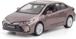 Scale Model for Toyota Corolla Metal Alloy Diecast Car Model Miniature Scale Model Sound and Light Model Car Toys for Children 1:32 (Color : Coffee)