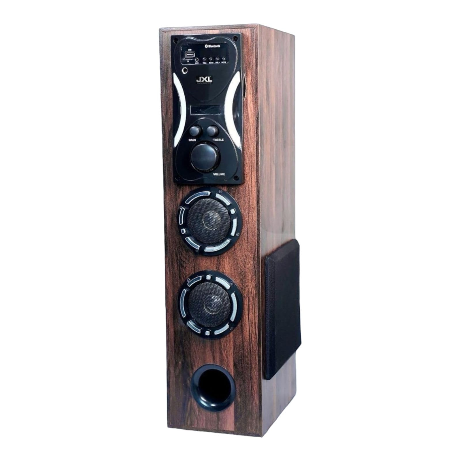JXL TS500 70 Watt Bluetooth Tower Speaker Wooden Cabinet Subwoofer Echo Sound Control Full Control Remote Led Display USB FM Party Speaker Home Theatre Extreme bass Karaoke Support (Brown)