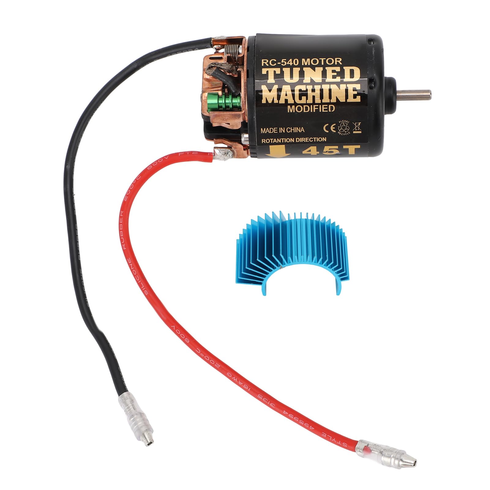 MechKit RC Car 540 Brushed Motor, 1/10 RC Crawler Car Brushed Motor with Blue Heat Sink, for Redcat, for Axial Scx10, for D90, for Hpi (45T)