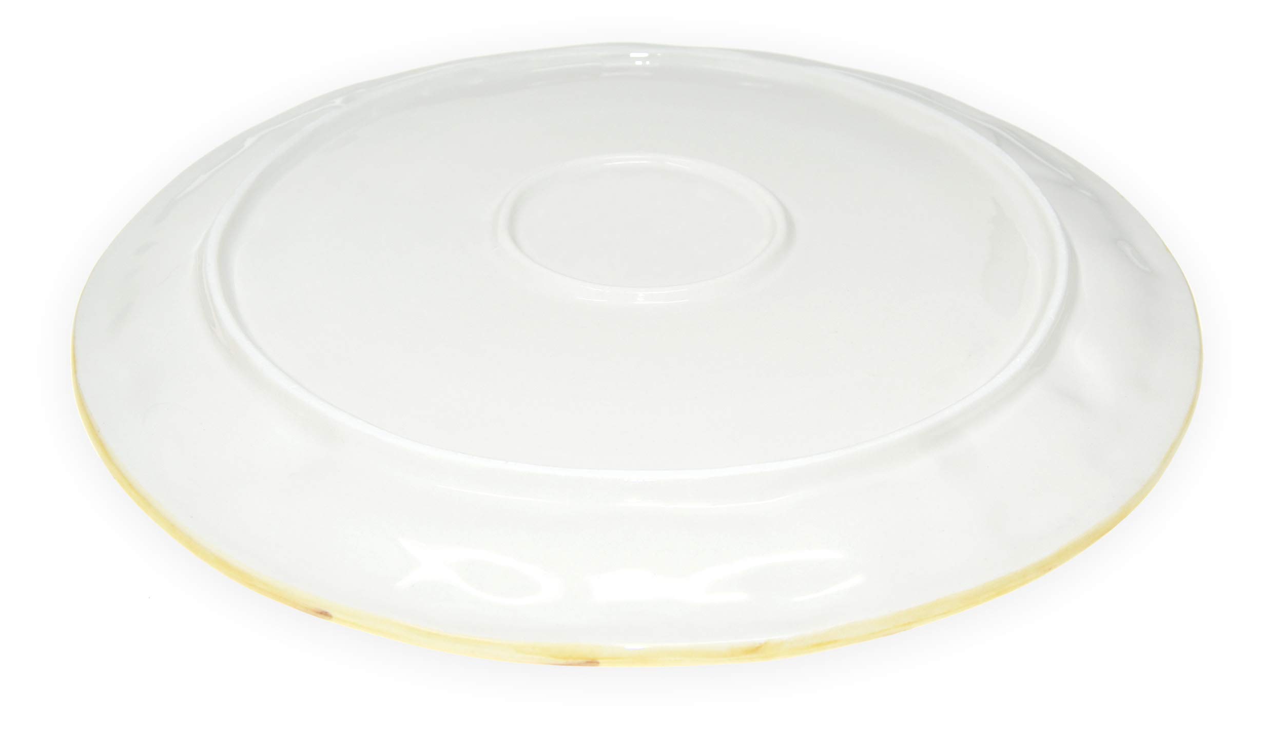 Lashuma Handgemachter Pizzateller Tomate Mozzarella aus Italienischer Keramik, Großer Teller Rund 33 cm