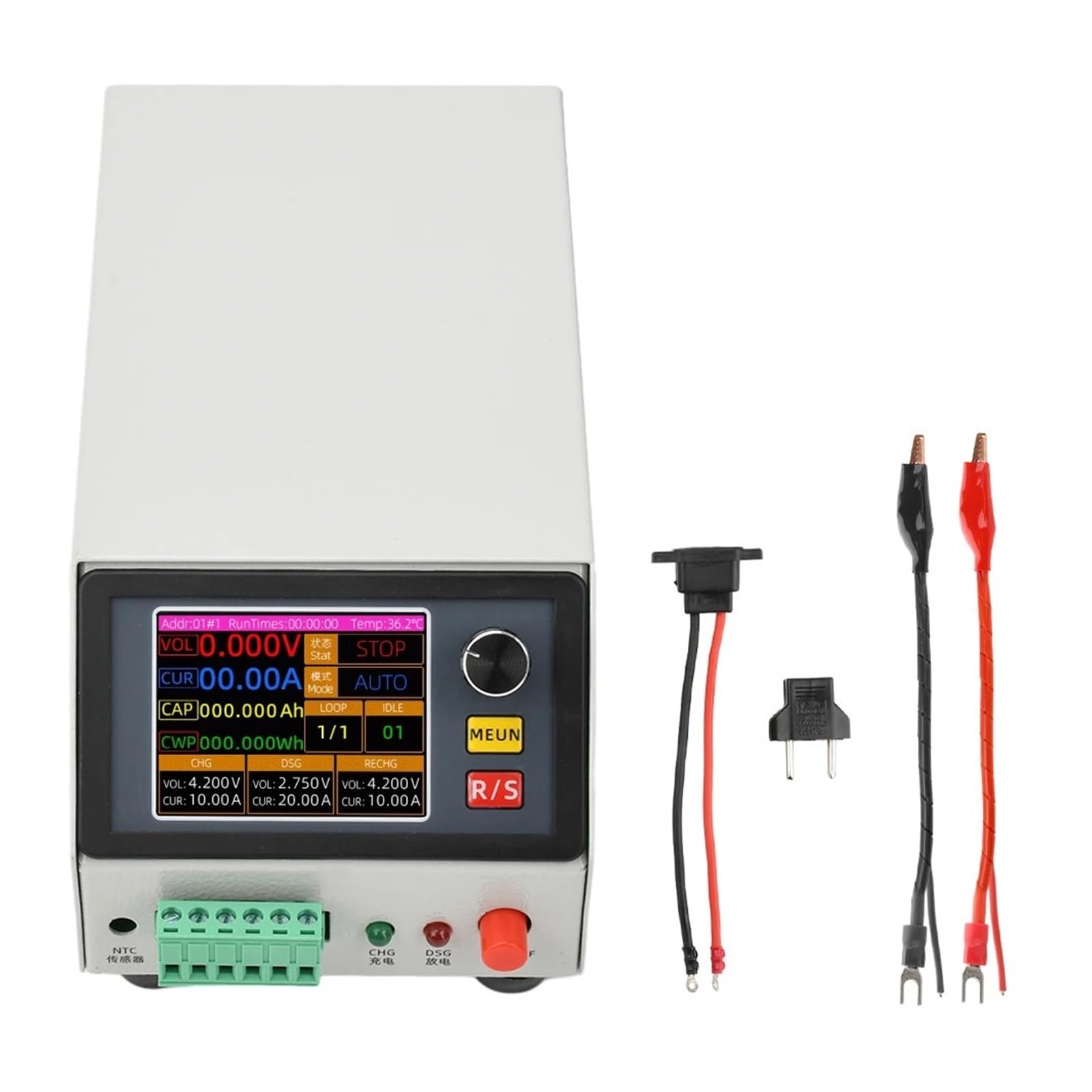 Comprobador de capacidad batería 12 V CC for carga y descarga. electrónico. Interruptor encendido. cargador. BT1CHN-96V-150W Alta precisión
