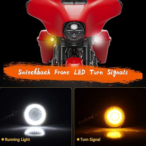 Miniatura 4 de 1157 Front 1156 - Señales de giro LED traseras, 2 pulgadas, bala de 12 V, luces intermitentes para motocicleta Harley Dyna, Road King, Sportster