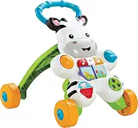 FISHER-PRICE, Andador e Apoiador para bebês, Formato Zebra, Com Sons Educativo, a partir de 6 meses