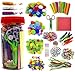 Assorted Arts and Crafts Supplies for Kids Girls Ages 6 7 8 9 10, Pipe Cleaners, Letter Beads, Pom Poms,Glue,Sticks,Wiggle Googly Eyes,All in One Toddler Crafts Set for School Projects DIY Activities