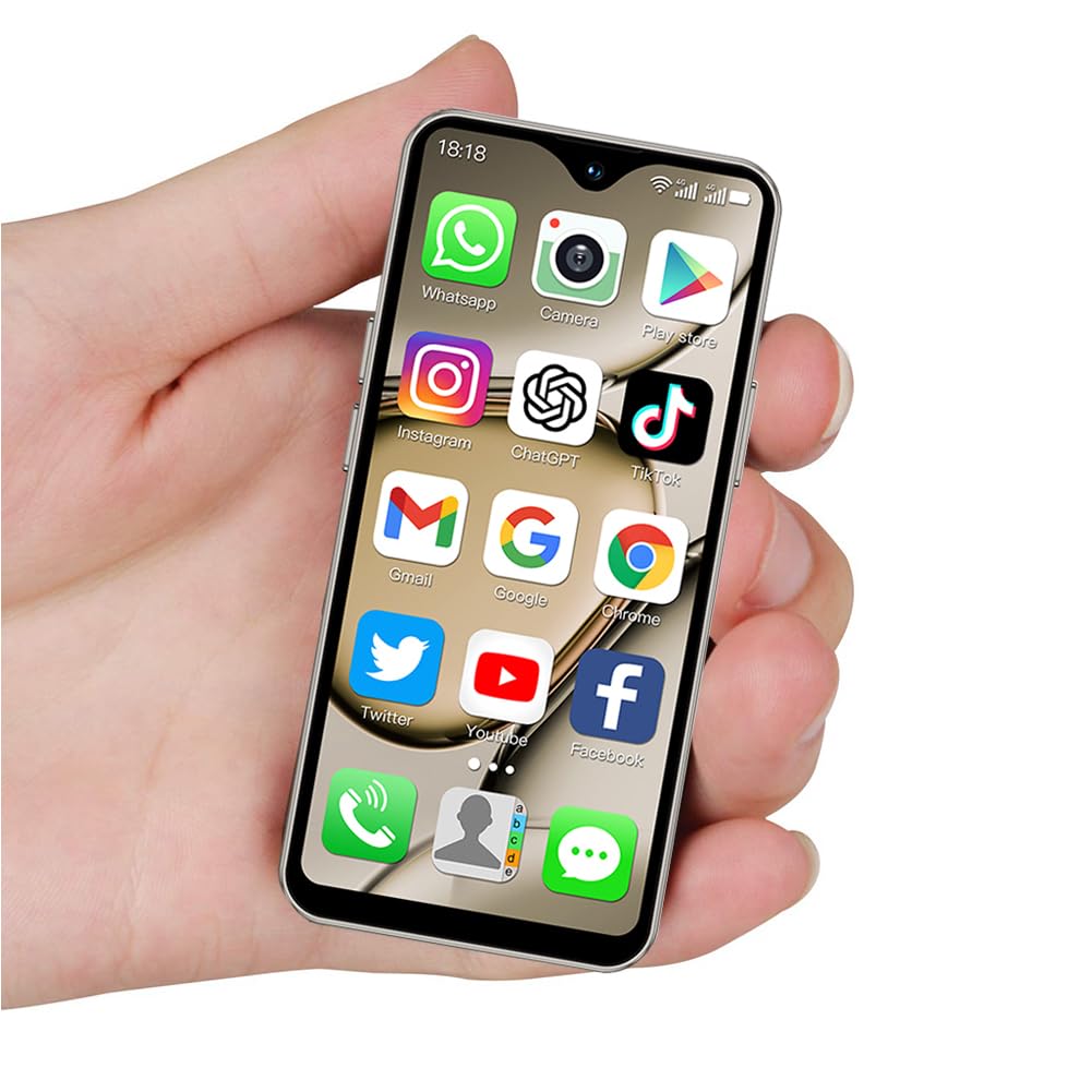 Mini 4G Smartphone Unlocked, 4.3 Inch Full Screen Dual Sim Quad Core Mini Phone Premium Child Phone Student Pocket Cellphone, 2+16GB (Metallic Gray)