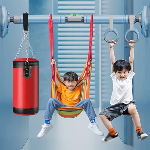 Miniatura 4 de Barra de dominadas para marco de puerta, barra horizontal de fitness para niños, adolescentes y adultos, segura y estableajustablecarga 551.2 lbs