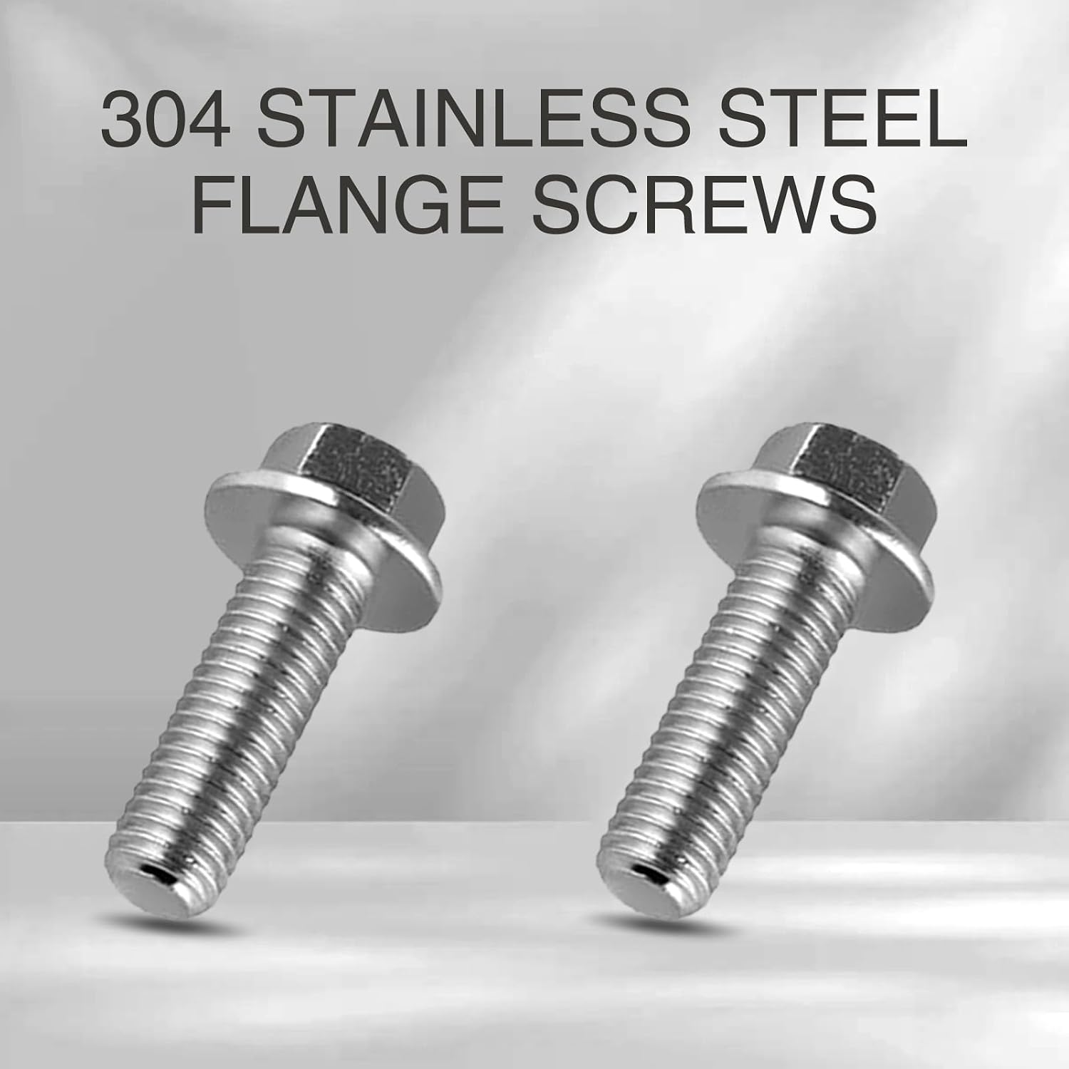 14 PCS Car Differential Cover Toothed Hex Bolt Kit, M8 x 20 304 Stainless Steel Surface Washed Flange Face Bolts, Automotive Replacement Fixed Parts, Suitable for Most Cars (Silver)