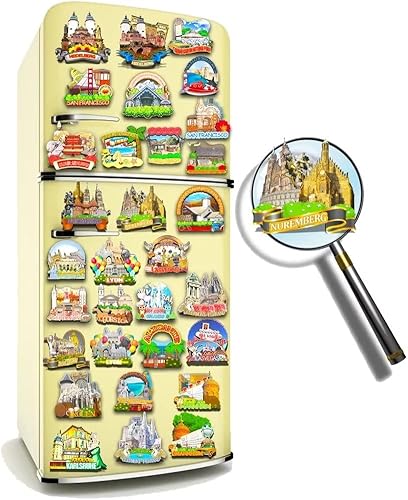 Miniatura 4 de Imán de Alemania Nuremberg para nevera de madera 3D, monumentos de viaje, coleccionables, recuerdos, decoración hecha a mano -220