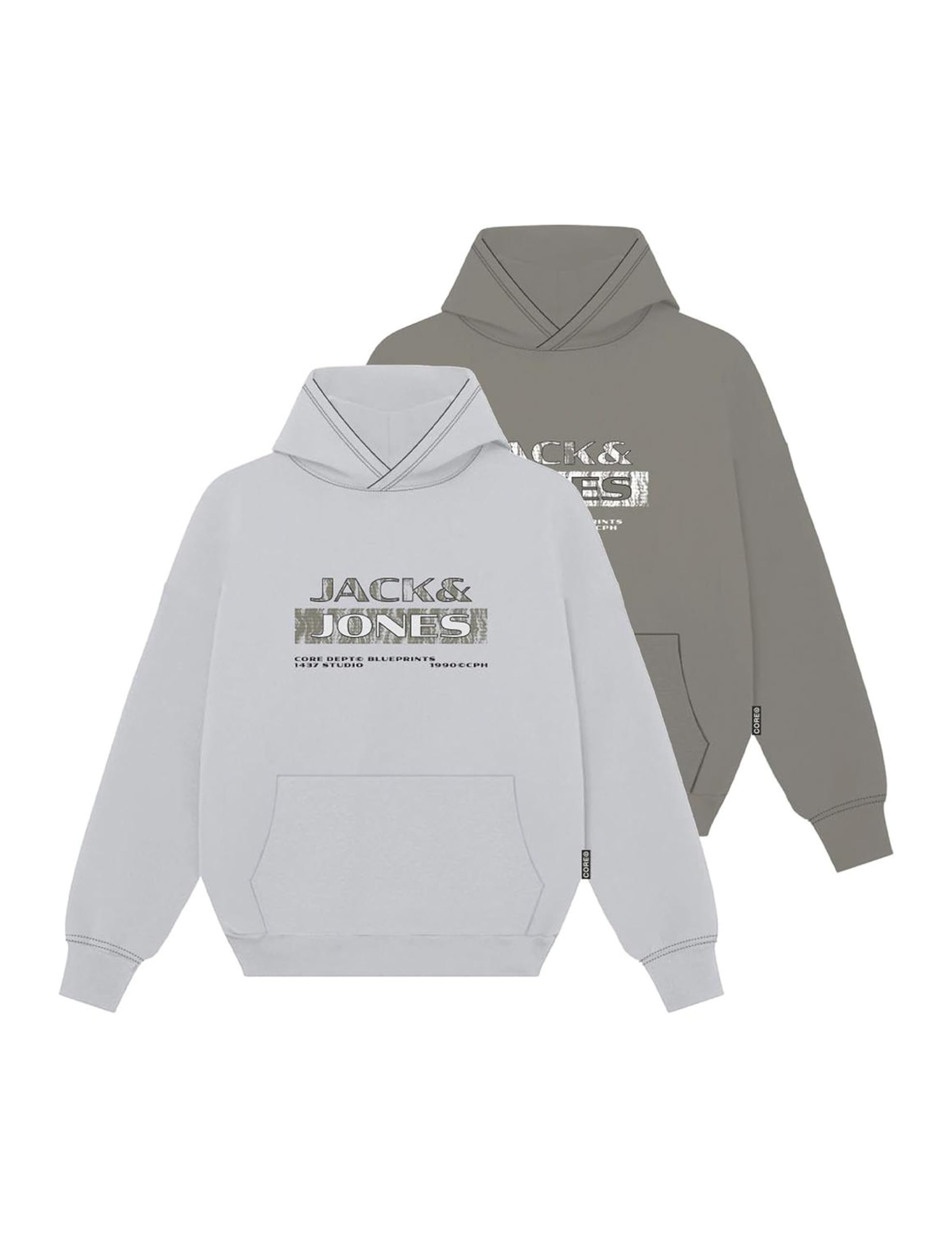 Sweat à capuche JACK & JONES Jcostance branding original pack de 2