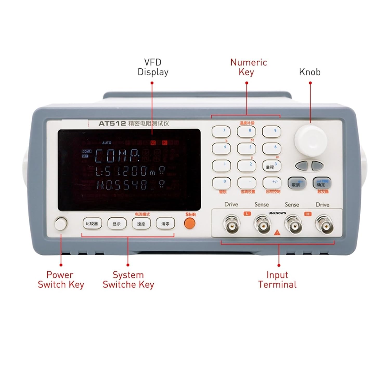 Capacitance Meters, At512 0.02% Accuracy 110mohm Precision Dc Resistance Meter