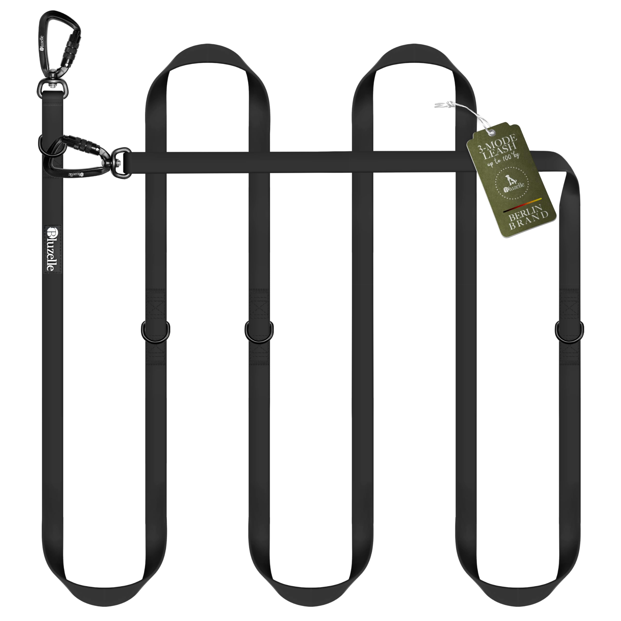 Correa Perro 3m Impermeable, Correa Doble Ajustable para 2 Perros Correa Manos Libres para Colgar con 2X Mosquetón Aluminio 360° Resistente, PVC Repelente de Suciedad y Agua, Color:Negro