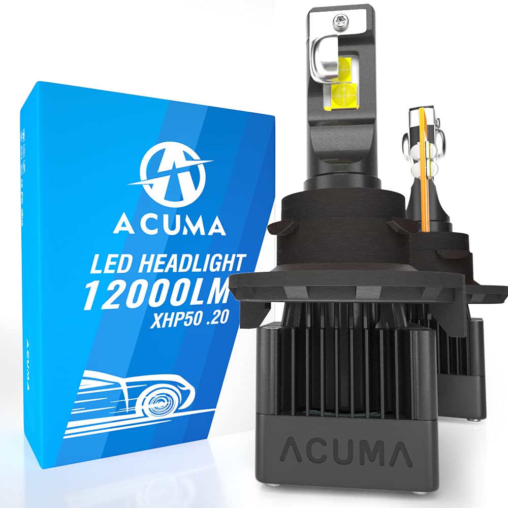 Photo 1 of Acuma H13/9008 LED Headlight Bulbs,12000lm High Lumens Extremely Bright Hi/lo LED Headlight Conversion kit,6000K Cool White,IP68 Waterproof,Halogen Bulbs Replacement,Dual Beam.