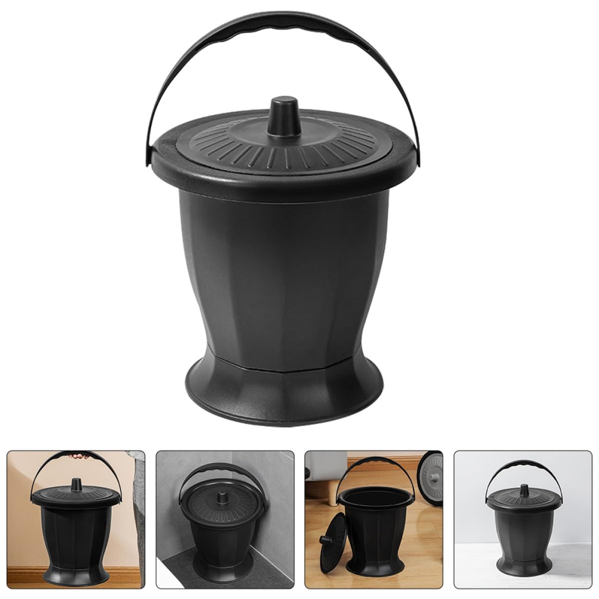 Ciieeo Sputacchiera Portatile per Anziani e Adulti con Coperchio, Vaso da Notte Riutilizzabile in Plastica Pp, Orinatoio Unisex per Uso Domestico e Viaggio, Secchio Urina con Isolamento