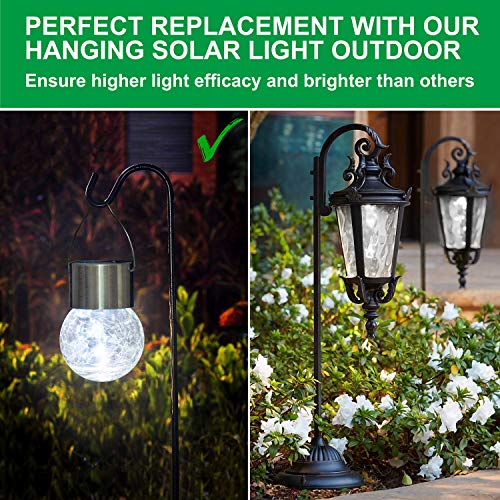 12-Pack Hanging Solar Lights Outdoor,Decorative Cracked Glass Ball Light,Solar Powered Waterproof Globe Lighting With Handle For Garden,Yard,Patio,Tree,Holiday Decoration(Cool White) #TOP4