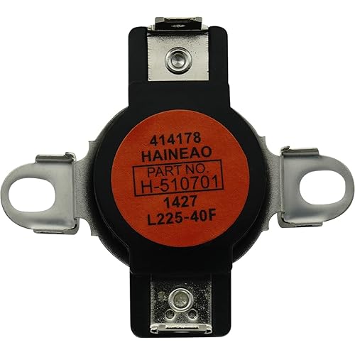 D510701 Dryer High Limit Thermostat L225-40F Compatible with Speed Queen Alliance Amana Replaces AP6285126, 510701, 61210, 62461, 62641, PS17001072, 504537