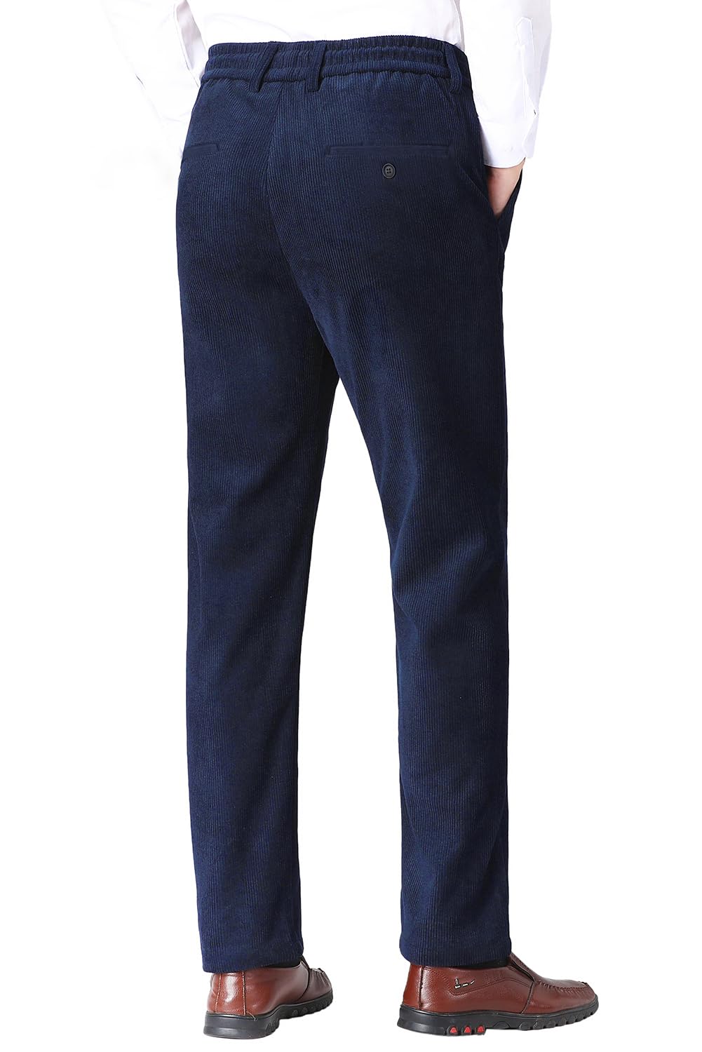 Pantalones de Deporte Hombre Pantalón de Pana de Negocios Casuales Pantalones de Oficina Pantalones de Chándal Cintura Elástica con Bolsillos