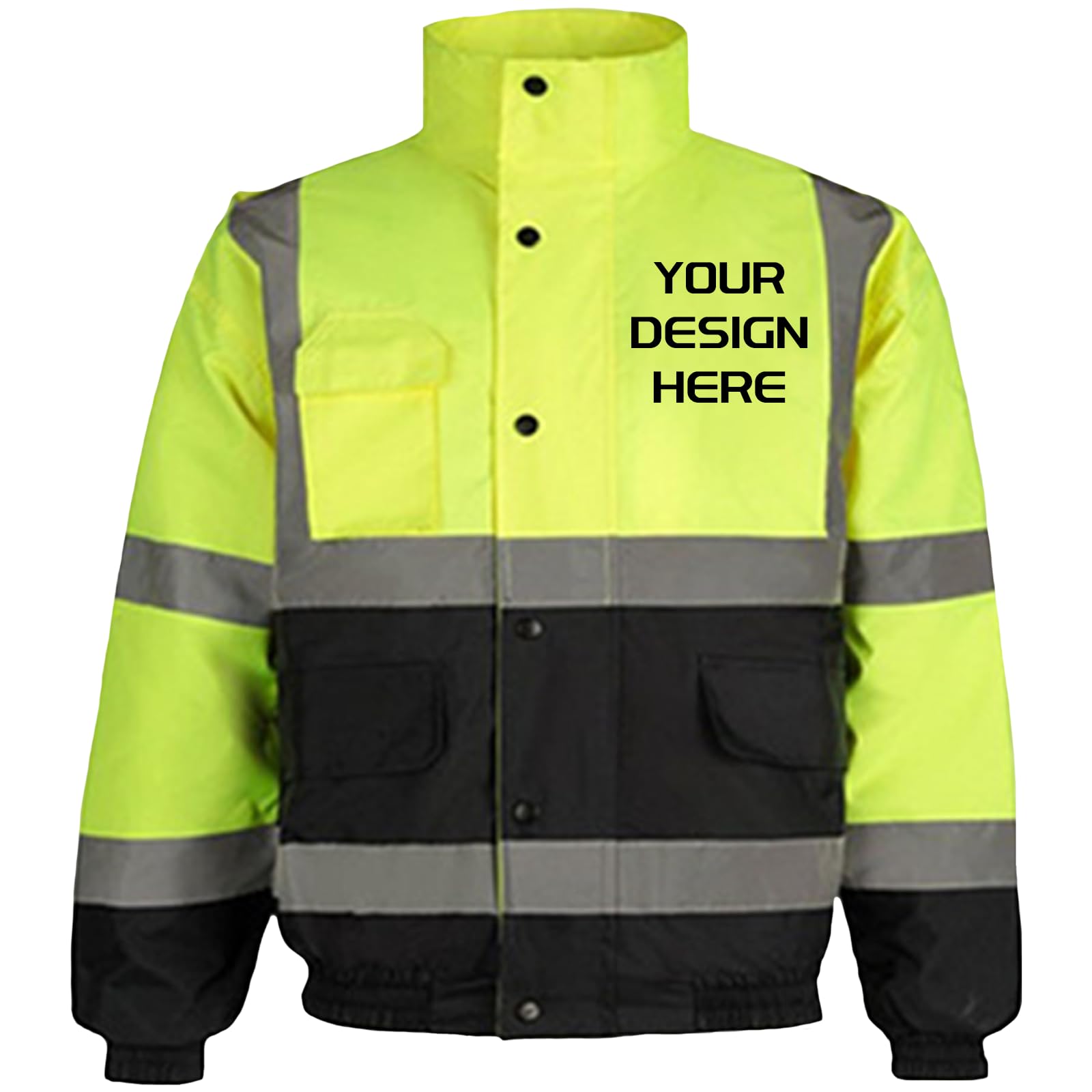 ABOUTCOUTY Custom Waterproof Bomber Safety Jacket Reflective Winter Warm High Visibility Work Construction Jacket