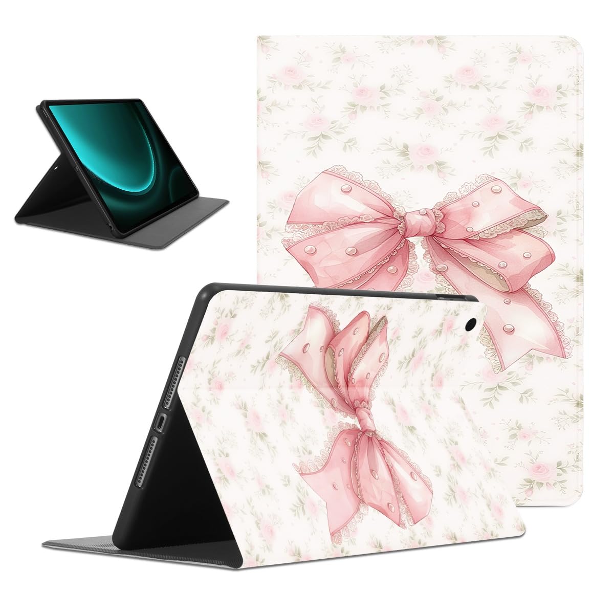 Coque Samsung Galaxy Tab S9 FE anti-rayures rose à rabat réglable 11 pouces - 8