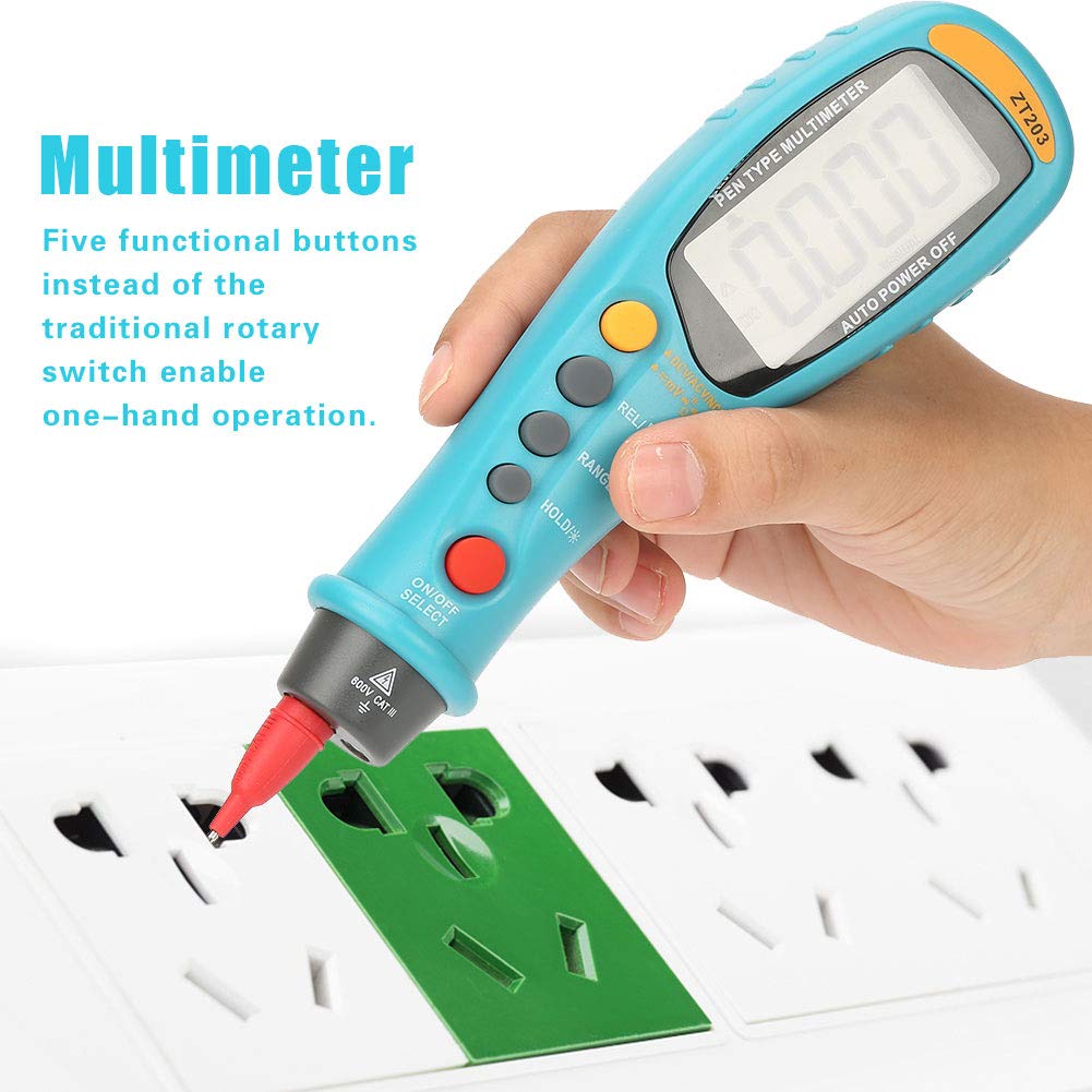 Multimetr Cyfrowy, ZT203 6000 Zlicza Multimetr Cyfrowy True RMS Woltomierz AC DC Tester Przenośny Miernik, Wysoka Dokładność Automatyczny Wskaźnik LED Woltomierz DC AC Z Wyświetlaczem LCD