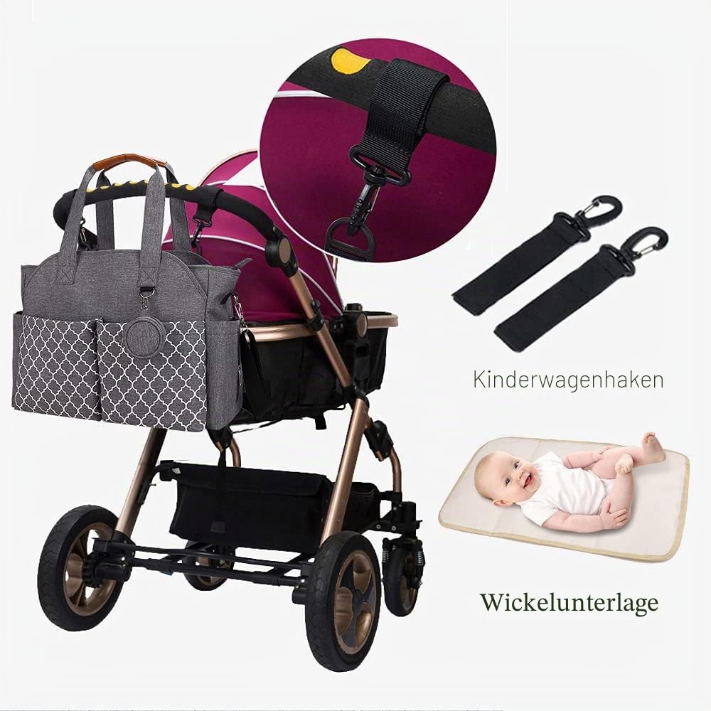 Wickeltasche Tote Baby Wickeltasche Große Babytaschen für Mama mit Wickelstation Multifunktions Reise