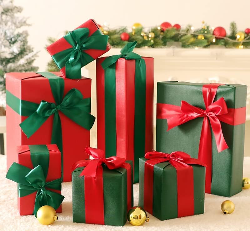 Miniatura 6 de Cinta de satén roja de doble cara de 1 pulgada (1.0 in de ancho) x 25 yardas para envolver regalos, decoración de boda, hacer lazos, costura,