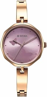 Titan Karishma Quartz Analog Lavender Dial Rose Gold Stainless Steel Strap Watch for Women - NT2702WM02