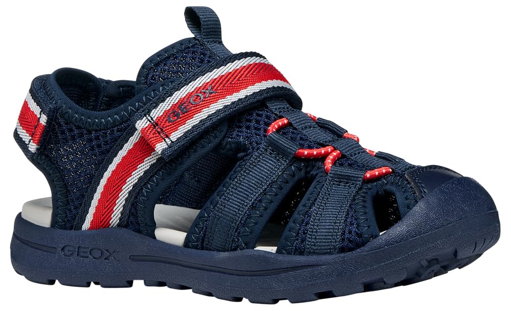 Geox Boy's J Vaniett Sandal, Navy red, 12.5 UK