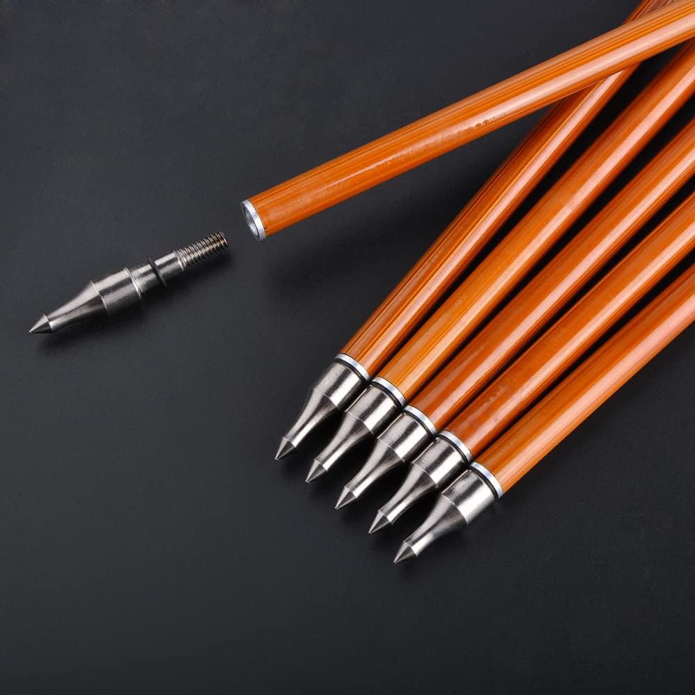 SHARROW 32" Flèche de Carbone Spine 500 Flèche Carbone Flèche Arc Flèches de Chasse avec 4" Plumes Naturelles Flèche pour Cible Tir à l'arc ​Arc Classique Arc A Poulies Longbow