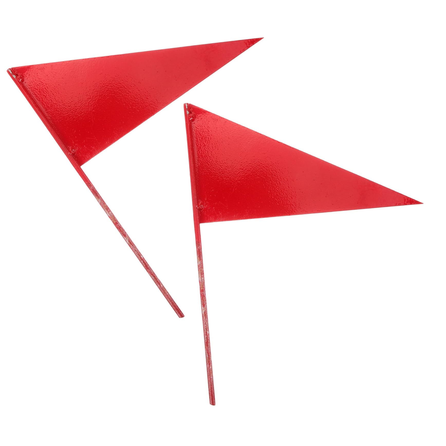 Mipcase Practical Reusable Iron Triangle Flags 2 Pack for Outdoor Sports Games Shot Put Markers
