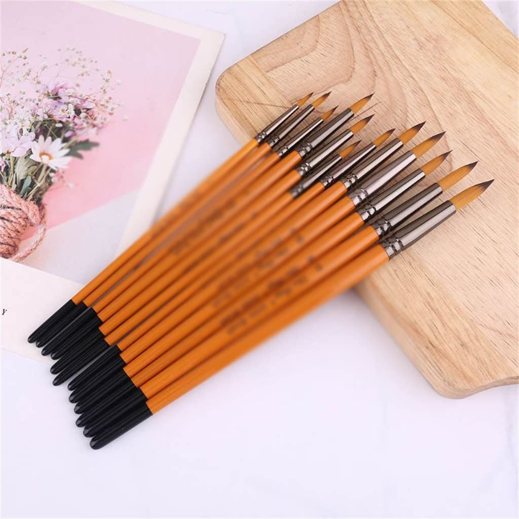BATLAM Pinceles para Pintar con Detalles Profesionales Pinceles para Gouache de Acuarela de Nailon Profesional de 12 Piezas (Color : A, Size (A As The Picture Shows)
