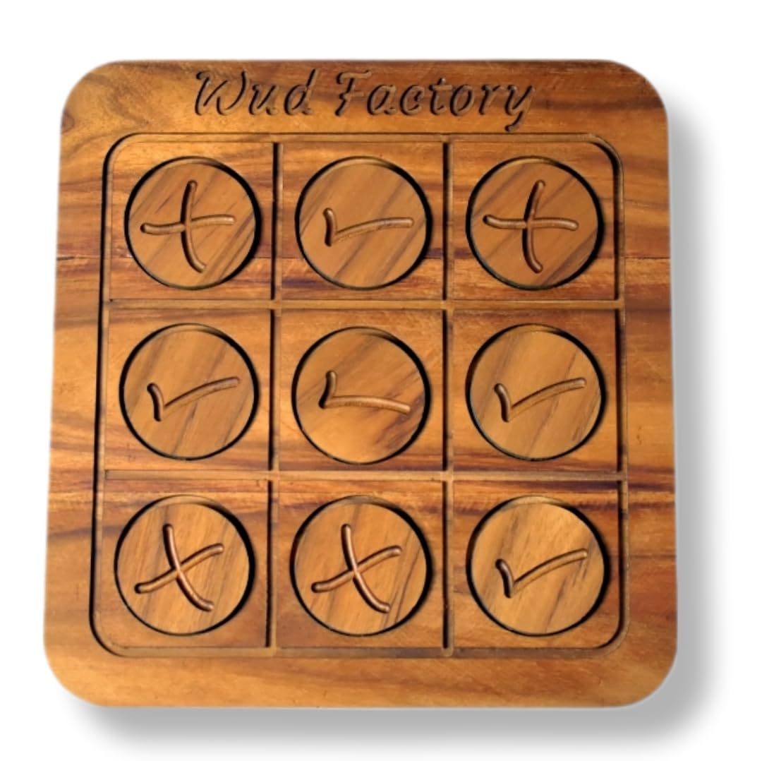 Buy WudFactory Tic Tac Toe Wooden Brain Teaser Board Game Noughts and