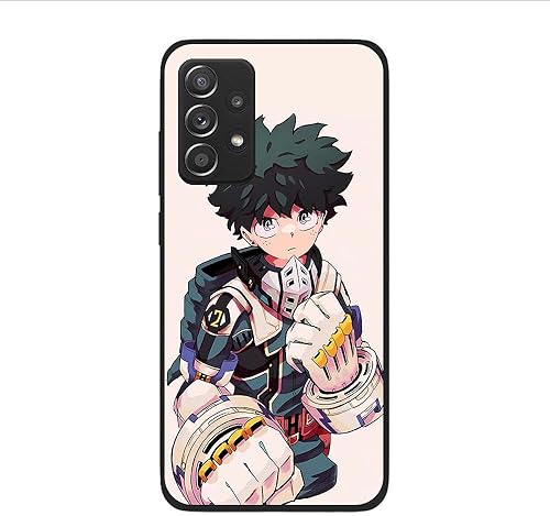 Black Slim Soft Matte Durable Rubber Silicone TPU Fundas Fit Cover Case for Samsung Galaxy A52 5G Midoriya Izuku Anime Japan 01 disponible en Yaxa El Salvador