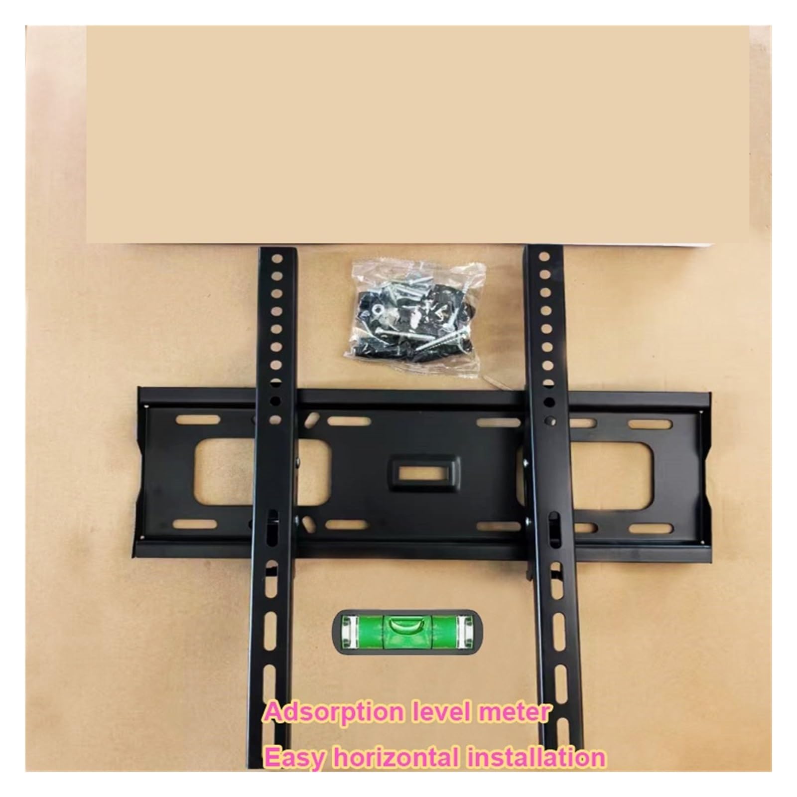 Supporto universale da parete per TV, compatibile con la maggior parte dei supporti TV LED al plasma da 23-63 in, max 400 x 400 mm fino a 45 kg (con livella a bolle)