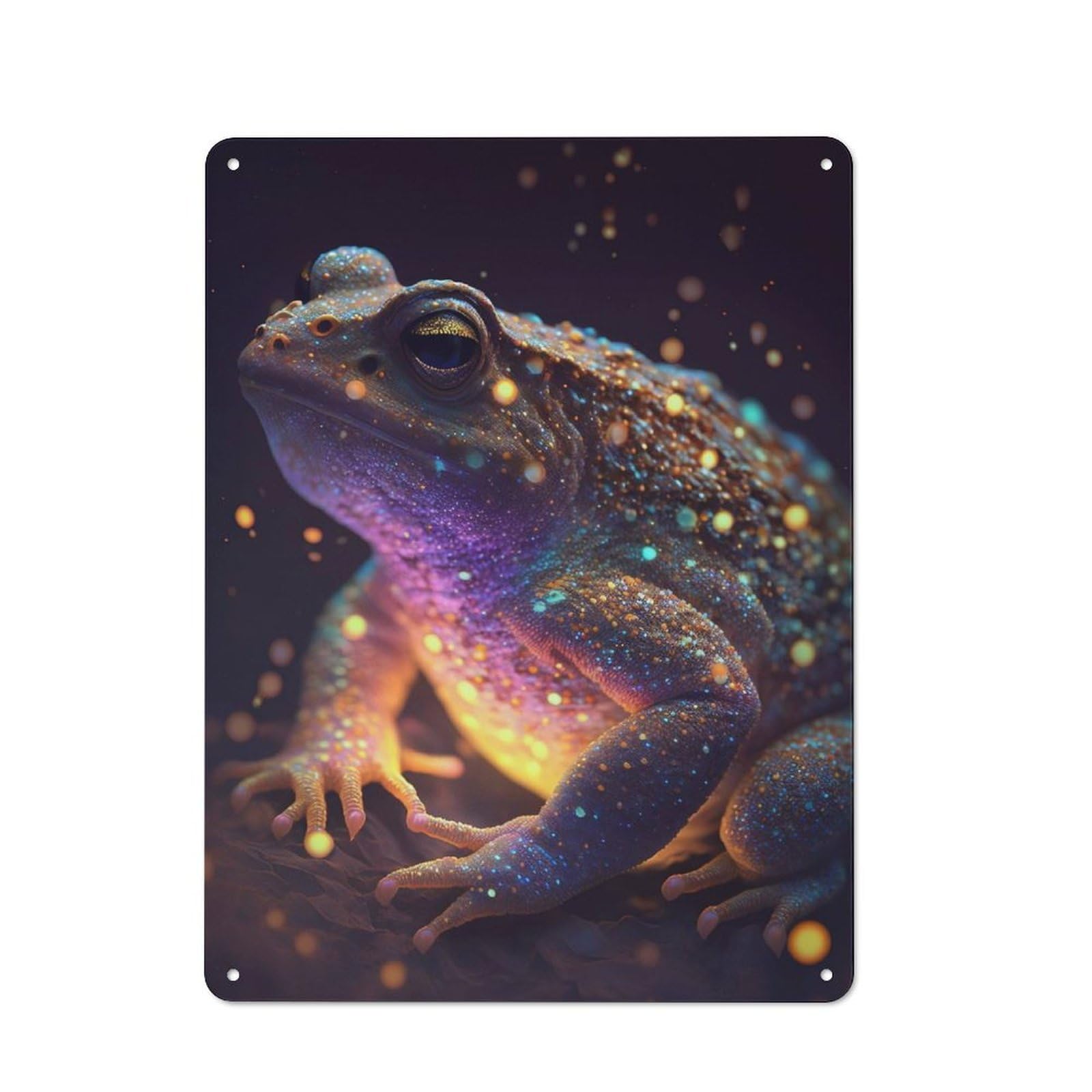 Junmoney Style-10 Galaxy Toad Frog Classic Metal Wall Decor 40X30cm, Office Metal Sign For Workspace, Cafe, Shop Or Desk Area