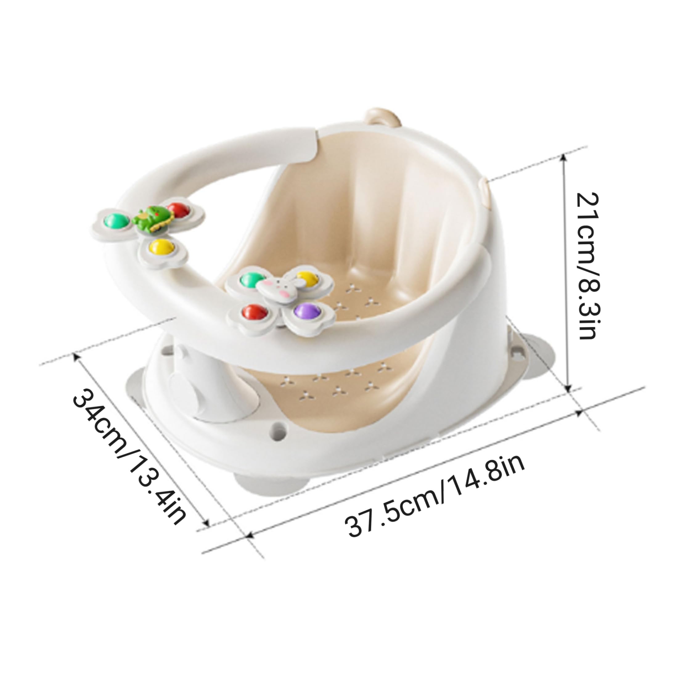 Asiento de baño para bebé a partir de 6 meses, silla de baño multifuncional antivuelco para bebé con cojín ergonómico de TPE para bañarse, sentarse y cenar &1