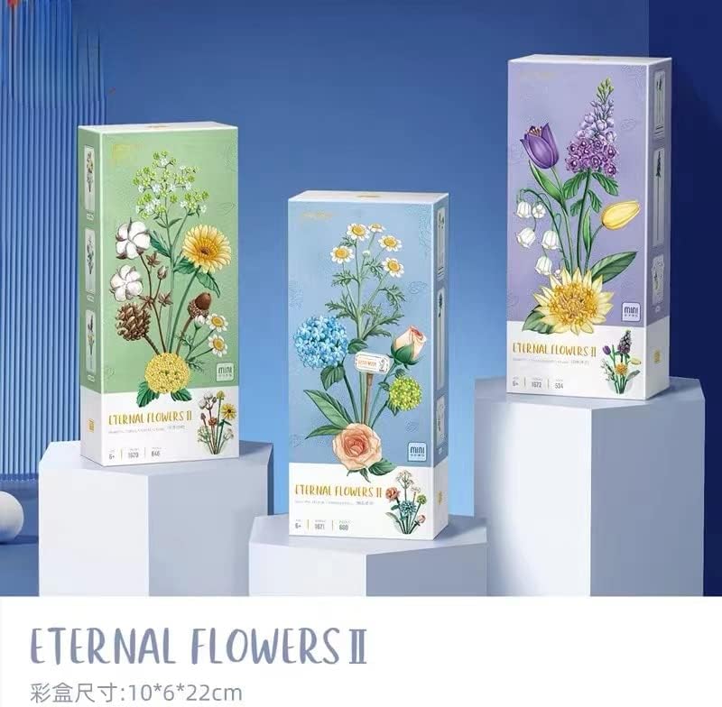 Miniatura 4 de SCTCACR Mini bloque 1657 1658 1659 1660 1661 1670 1671 1672 Juguetes de construcción para niños, ladrillos, flores, rompecabezas, maceta, plantas,