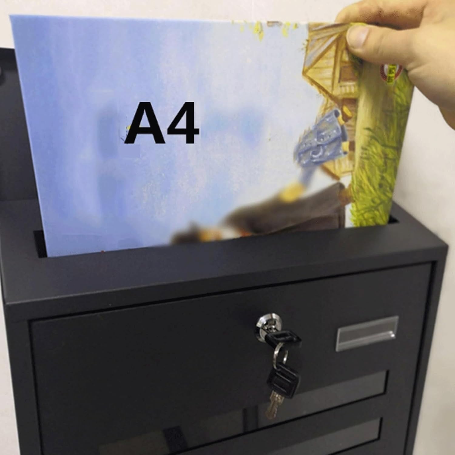 Wall Mount Mailboxes Lockable Mailbox Classic Metal Outdoor Post Box with View Window Drop Box with Lock Suggestion Box