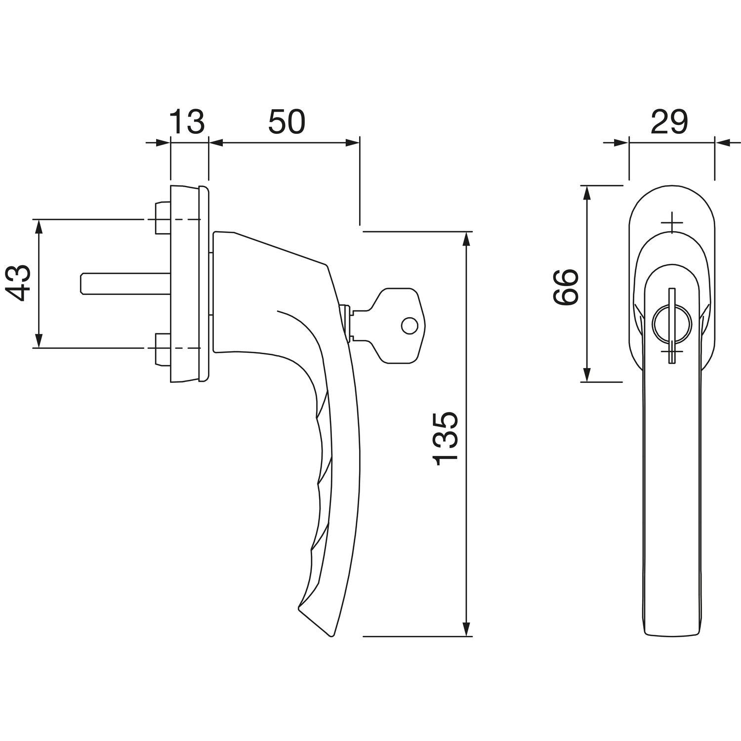 Hoppe 11780405 klamka okienna LIÈGE cylinder zamkowy zatrzaskowy, 7x40, brąz anodowany,