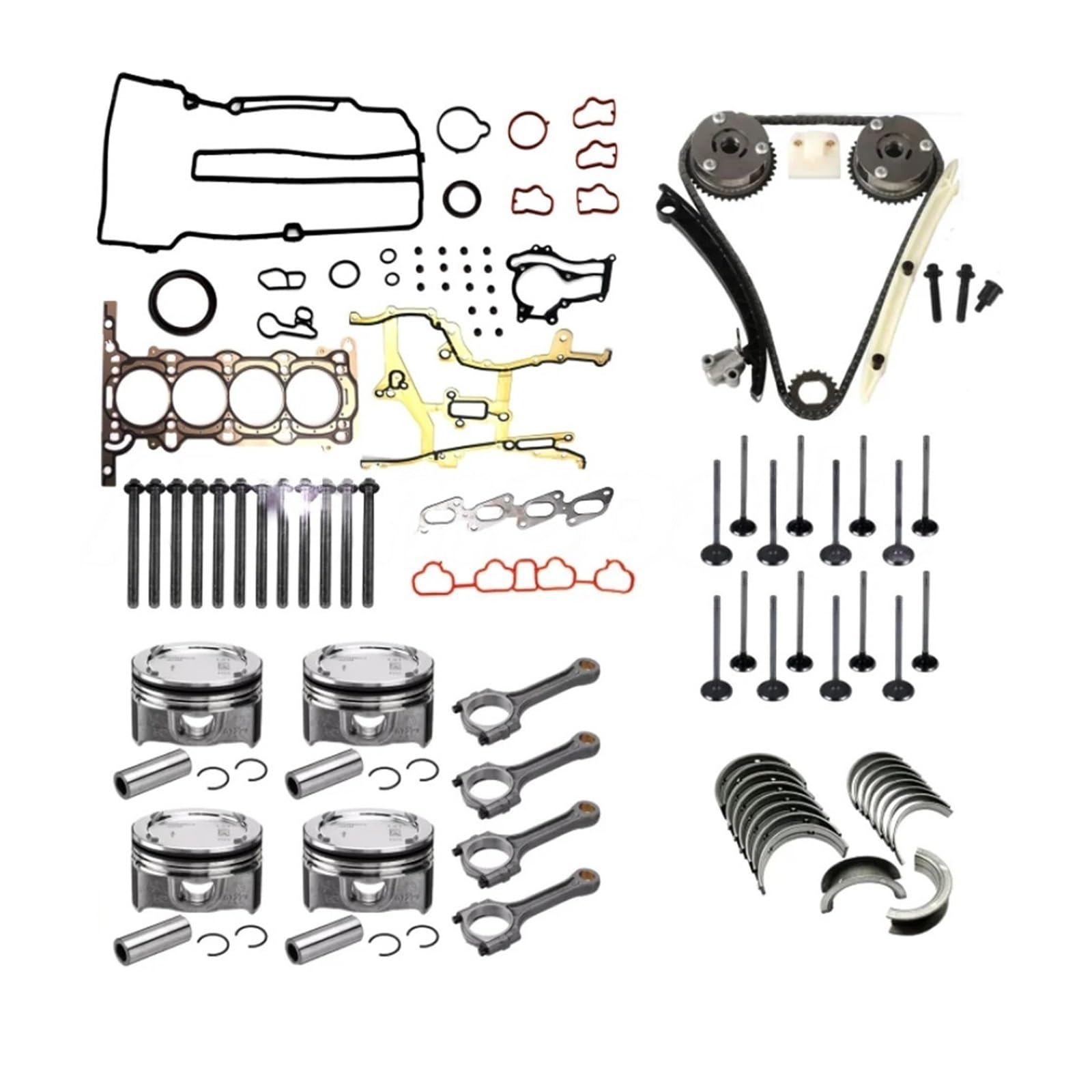 kit catena pompa olio Adatto per GM 11-16 Adatto per Buick Encore 1.4L 1.4T Turbo Motore Completo Guarnizioni Riparazione Pistone Set catena di distribuzione Vvt Kit catena pompa olio motore