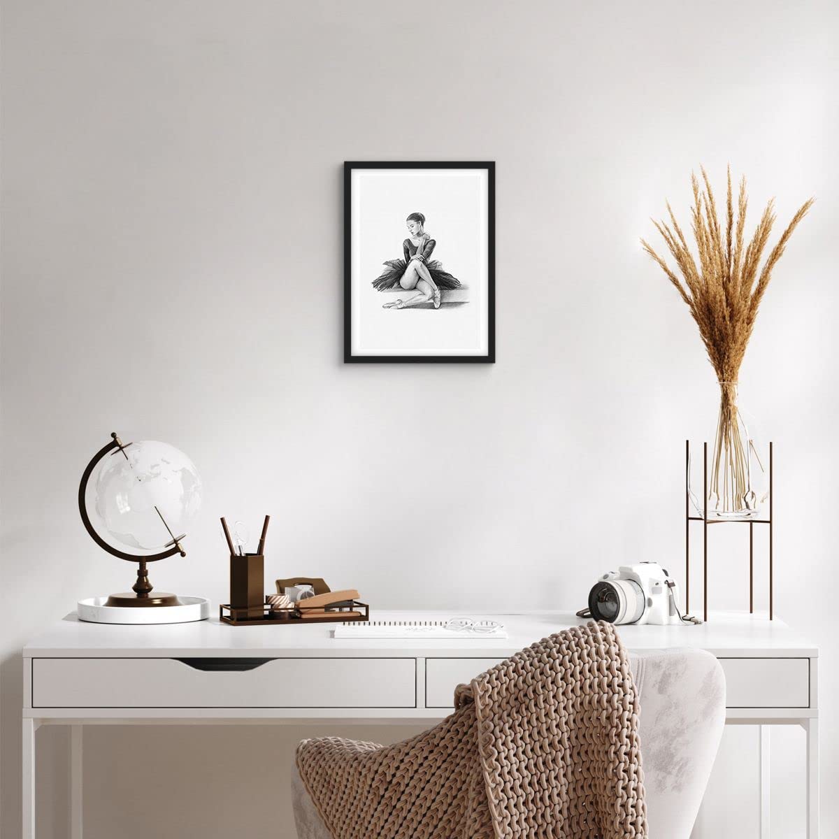 Stampe Da Parete Moderne Con Ballerina: Set Di 3 Quadri Astratti Con Effetto Neon E Ali D'Angelo, Poster Senza Cornice Per Soggiorno E Camera Da Letto (30,5x40,6 Cm)