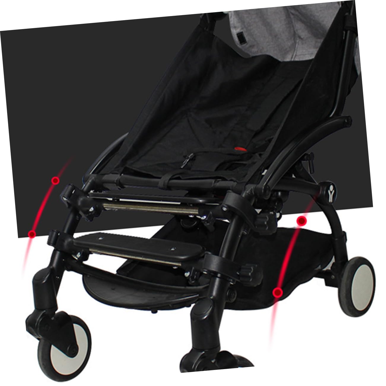 Reposapiés Extensible para Cochecito de Ñiño, Accesorio Negro