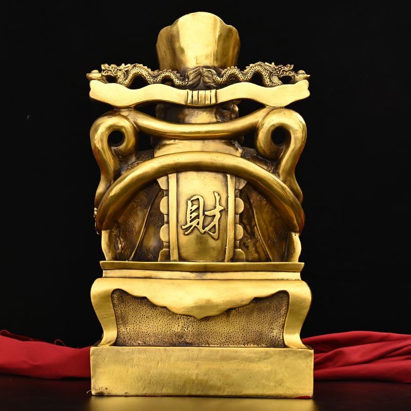 Posąg Buddy do użytku wewnętrznego Biznesu Feng Shui Rzeźba bogactwa Mosiądz Bóg bogactwa Posąg Buddy Ozdoby Statua Domu Kult Medytująca Statua Buddy Rzeźba
