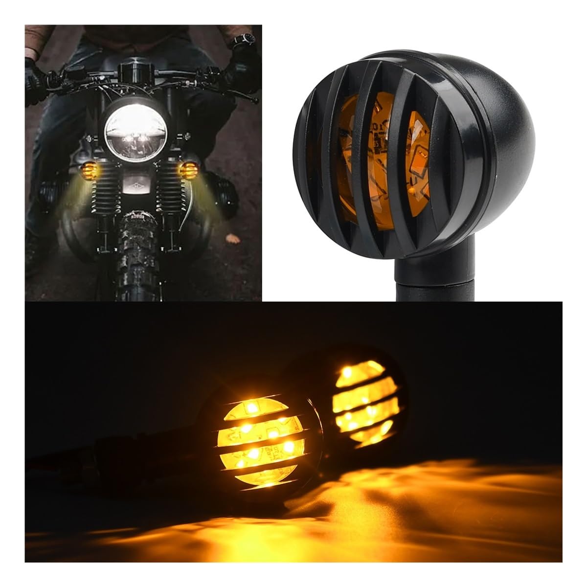 momt Clignotants Clignotants de moto vintage à LED 12 V, clignotants séquentiels pour, 2 pièces