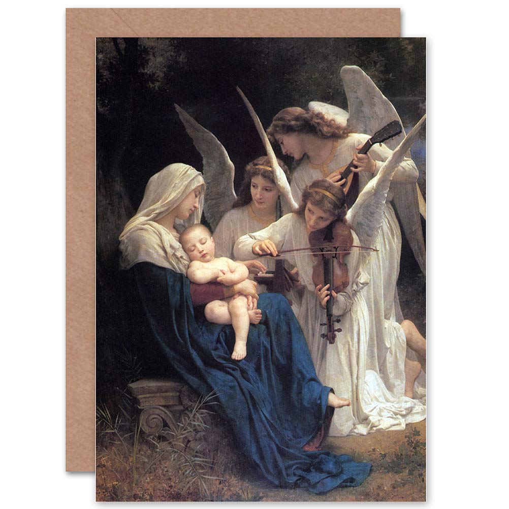 Wee Blue Coo Single Card William Adolphe Bouguereau Song Of Angels Old Master Greetings Card