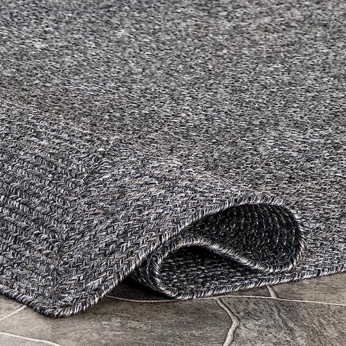 nuLOOM Wynn Braided Indoor/Outdoor Runner Rug, 2' 6" x 18', Charcoal by nuLOOM - Image 4