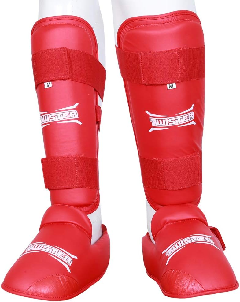 Twister Muay Thai, Boxing, Kickboxing,Karate, Taekwondo, MMA Shin & Instep Padded Guards, Shin in Steps, Shin Guards