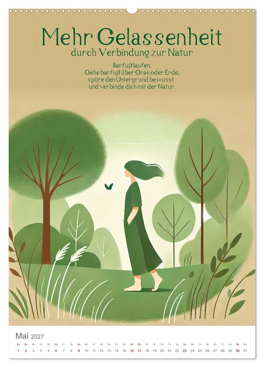 Dein Anti-Stress Kalender - Monatliche Inspirationen für mehr Entspannung (hochwertiger Premium Wandkalender 2027 DIN A2 hoch), Kunstdruck in ... weniger Stress! (CALVENDO Gesundheit)