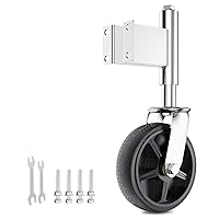 Vista 8 de Ruedas de puerta con resorte de 3 pulgadas, ruedas de puerta resistentes con herrajes, capacidad de carga de 220 libras, paquete de 2