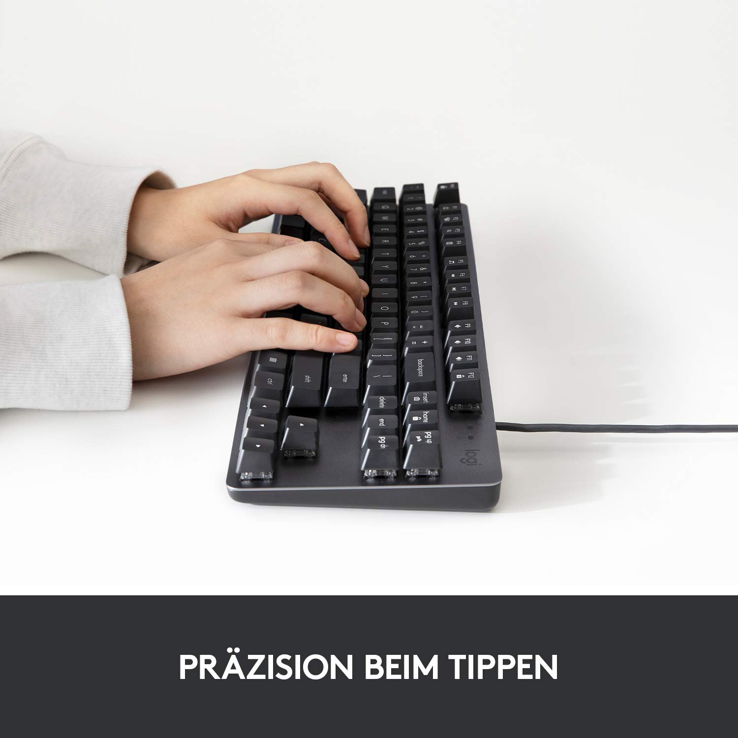 Logitech K835 TKL Mechanical Corded Aluminium Keyboard, Layout Tedesco QWERTZ, Grigio