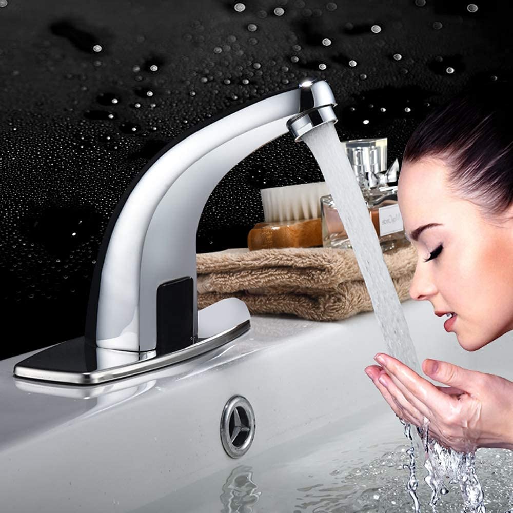 Rubinetti, rubinetto sensore, sensore automatico a infrarossi Rubinetto per acqua fredda e calda Rubinetto per lavello senza contatto intelligente in lega di zinco con scatola di controllo per cucina